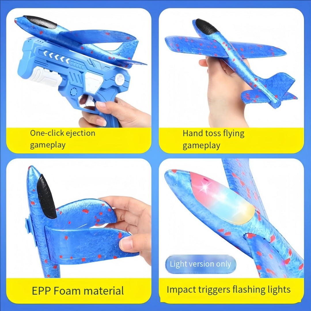 Foam Plane Gun Launcher Popular Outdoor Toy Boy Sports Catapult Game Emotional Interactive Girl Birthday Christmas Gift