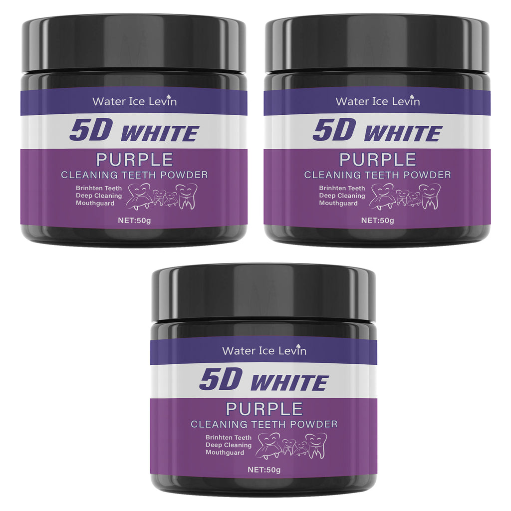 5D White Purple Cleaning Teeth Powder: All-Round Protection, Brightens Teeth, Deep Cleans, Moisturizes & Freshens Breath