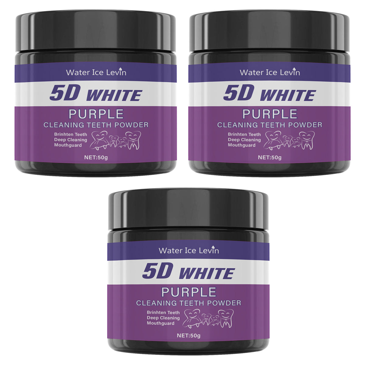 5D White Purple Cleaning Teeth Powder: All-Round Protection, Brightens Teeth, Deep Cleans, Moisturizes & Freshens Breath