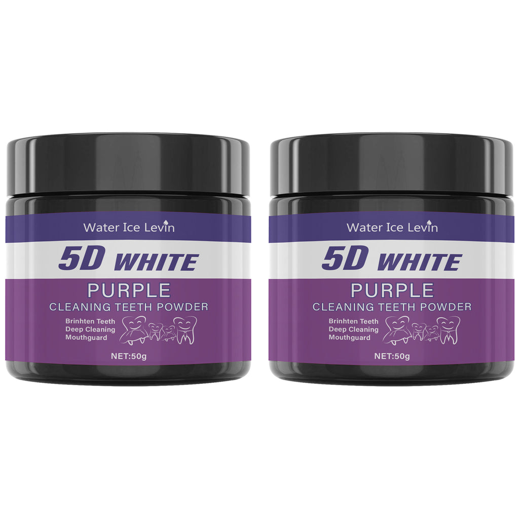 5D White Purple Cleaning Teeth Powder: All-Round Protection, Brightens Teeth, Deep Cleans, Moisturizes & Freshens Breath