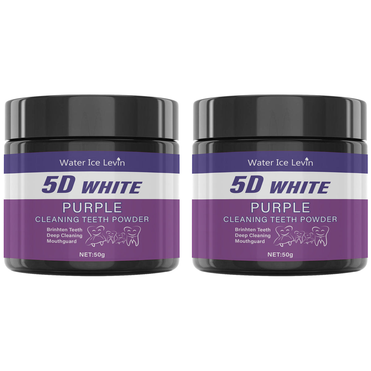 5D White Purple Cleaning Teeth Powder: All-Round Protection, Brightens Teeth, Deep Cleans, Moisturizes & Freshens Breath
