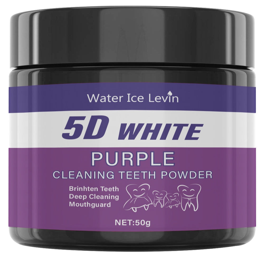 5D White Purple Cleaning Teeth Powder: All-Round Protection, Brightens Teeth, Deep Cleans, Moisturizes & Freshens Breath