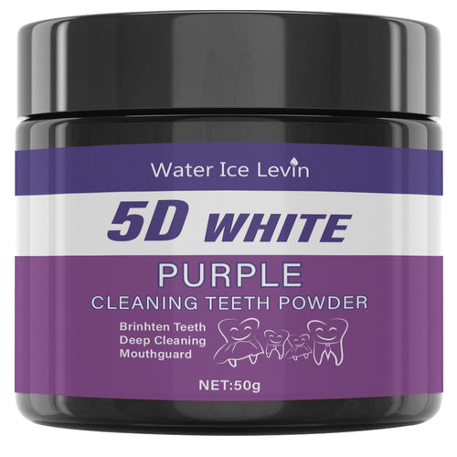 5D White Purple Cleaning Teeth Powder: All-Round Protection, Brightens Teeth, Deep Cleans, Moisturizes & Freshens Breath